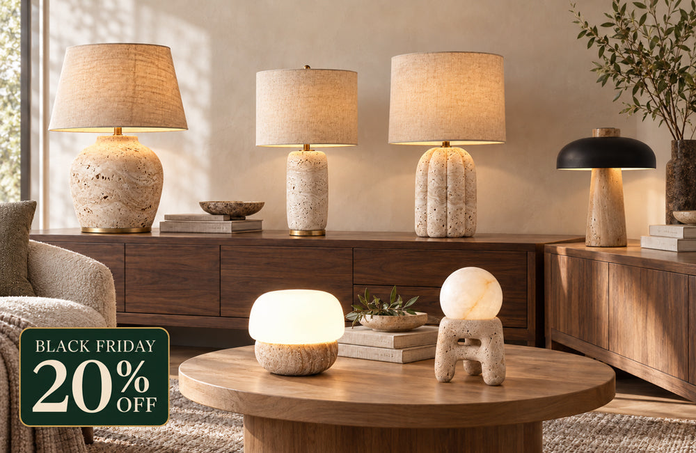Heavy Metal Is Out, Heavy Stone Is In: 6 Travertine Lamps That Belong in an Art Gallery