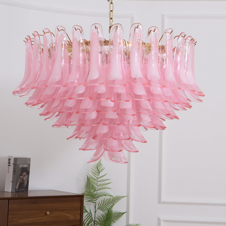 Addis Pink Glass Chandelier – detail 3
