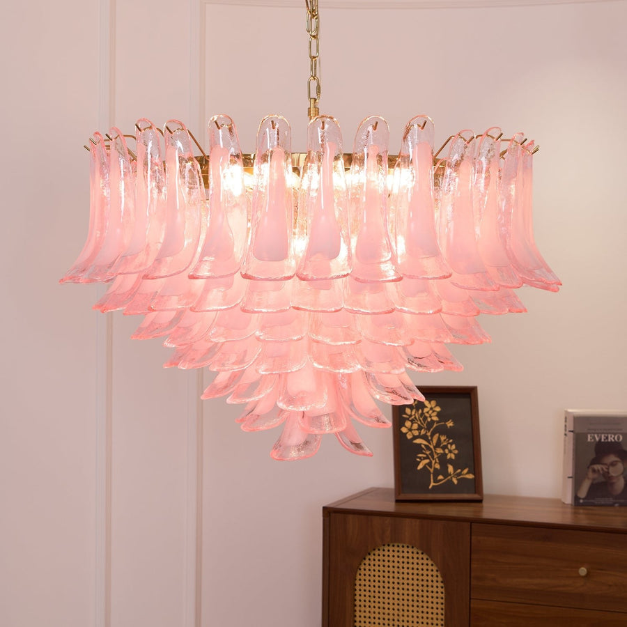 Addis Pink Glass Chandelier – detail 7