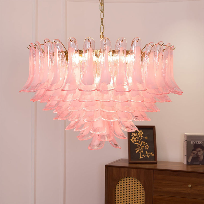 Addis Pink Glass Chandelier – detail 2
