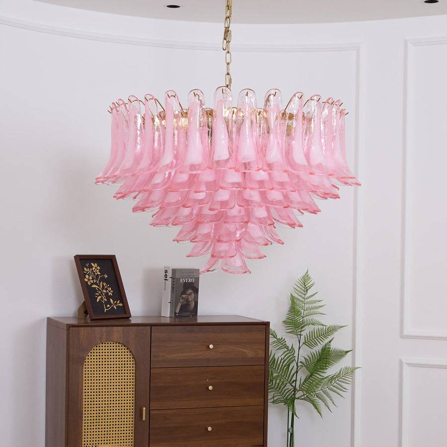 Addis Pink Glass Chandelier – detail 4