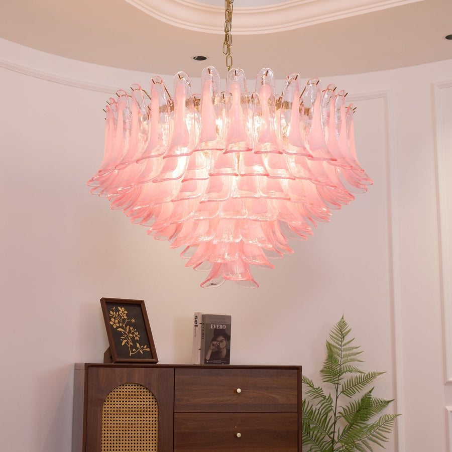 Addis Pink Glass Chandelier – detail 5