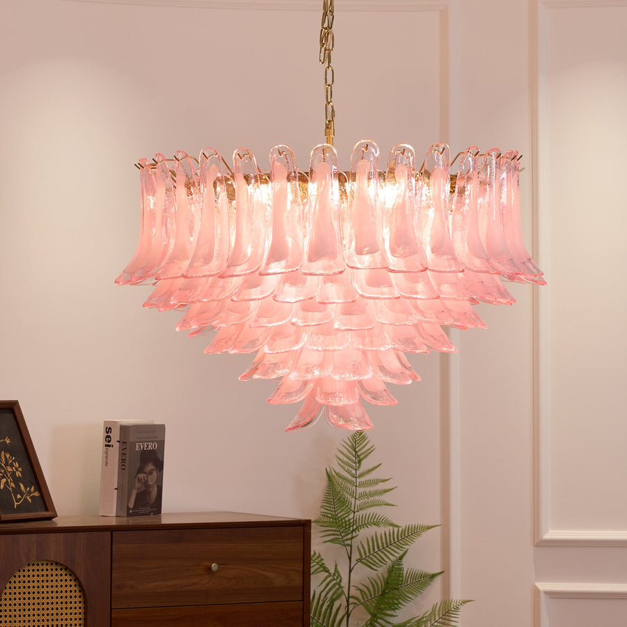 Addis Pink Glass Chandelier – detail 6