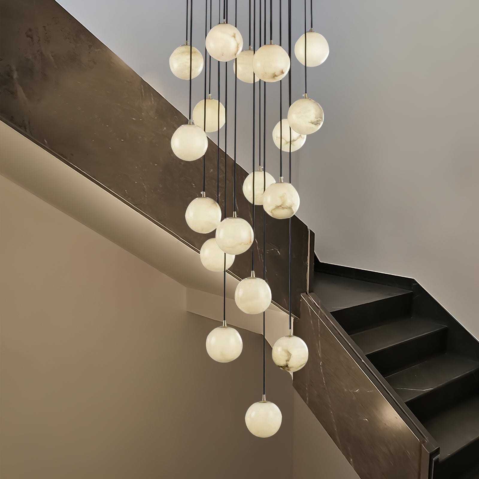 Alabaster Ball suspension lamp