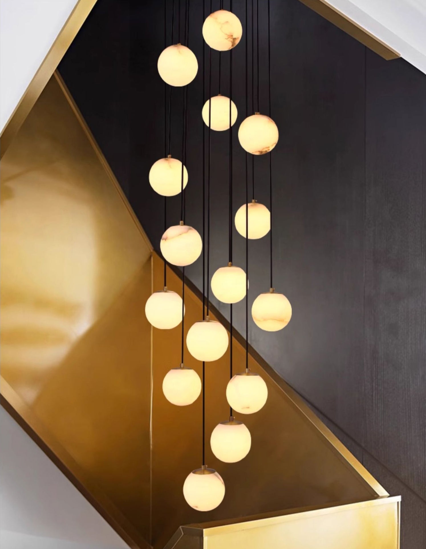 Alabaster Ball suspension lamp