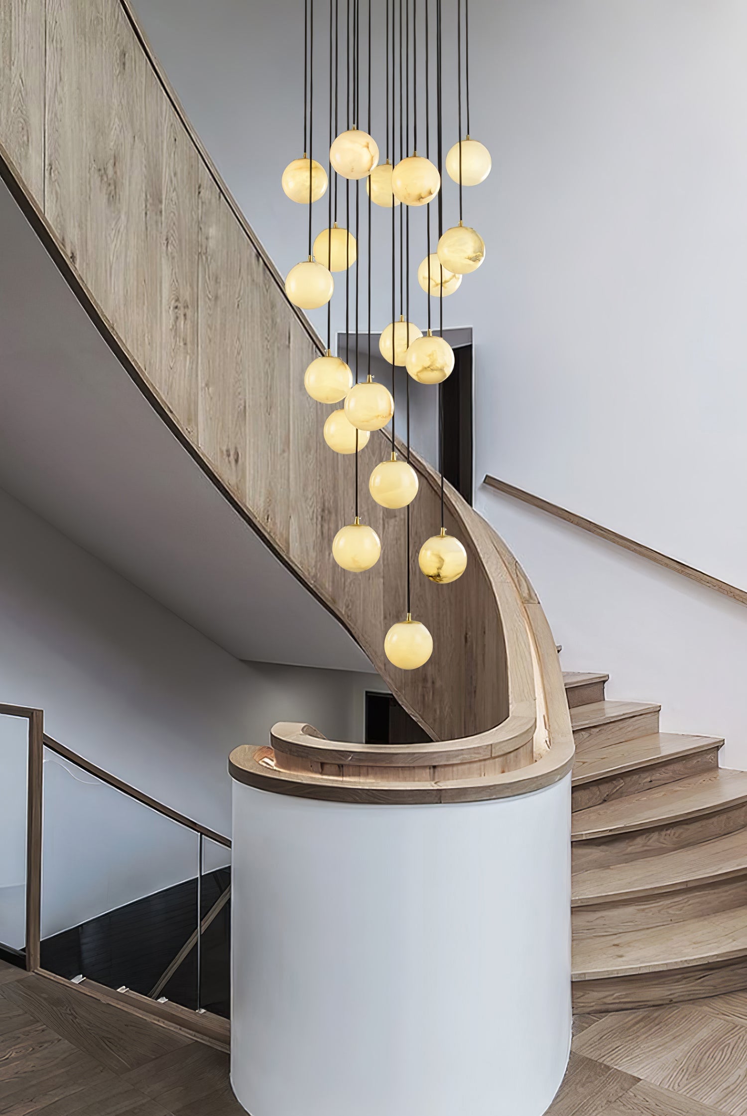 Alabaster Ball suspension lamp