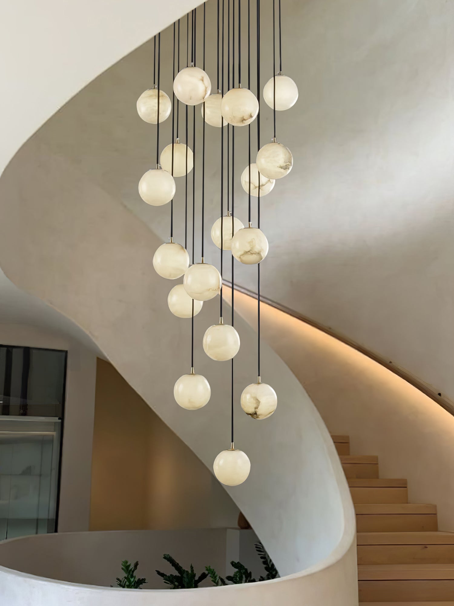 Alabaster Ball suspension lamp