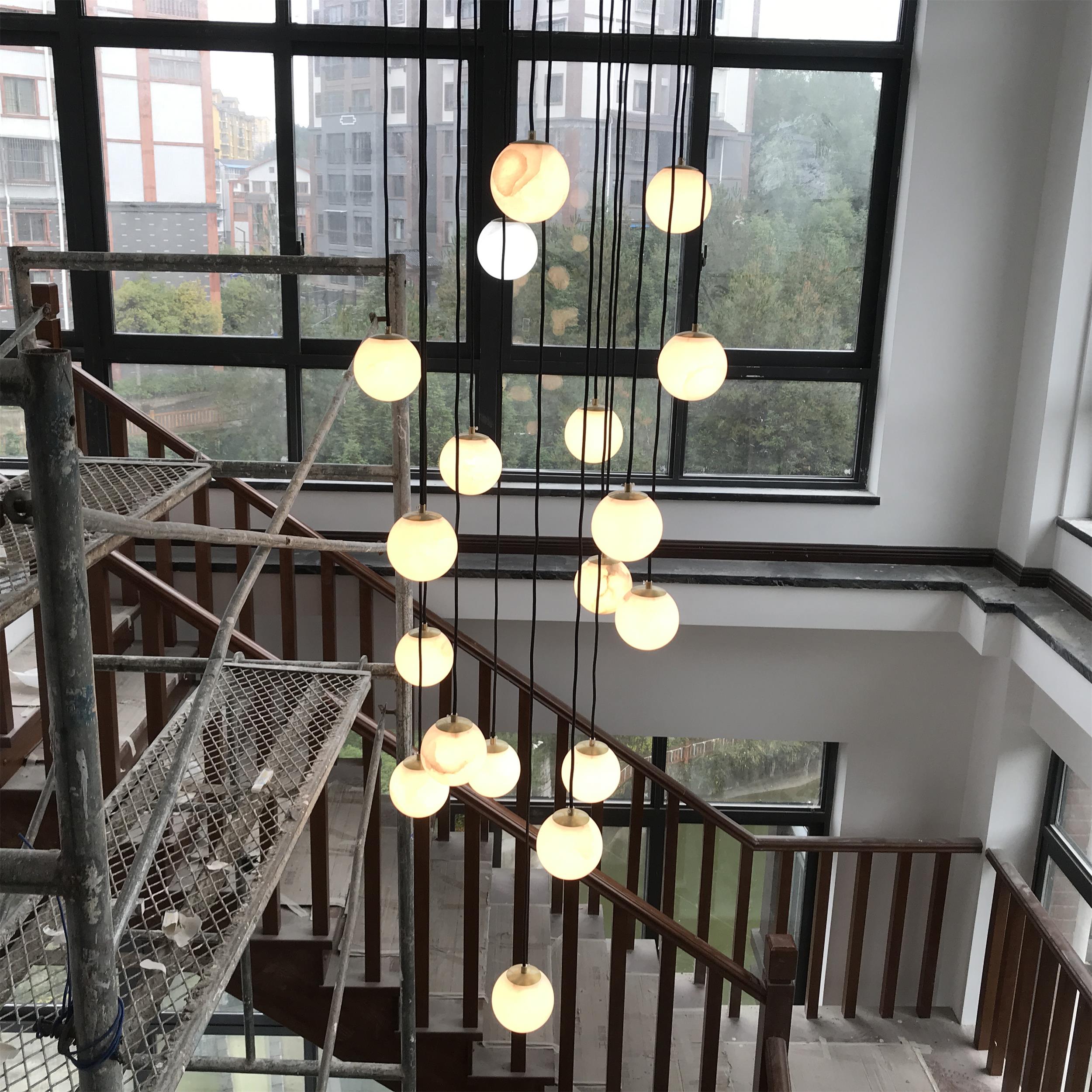 Alabaster Ball suspension lamp