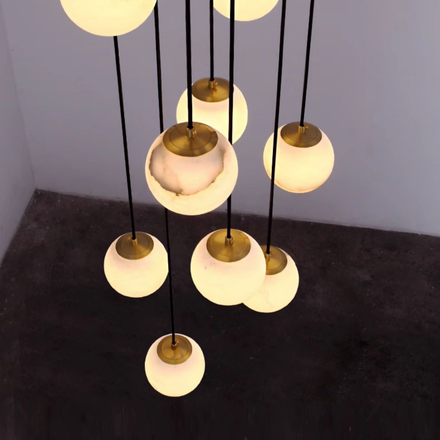 Alabaster Ball suspension lamp