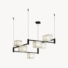 Alabaster Box Geometric Chandelier