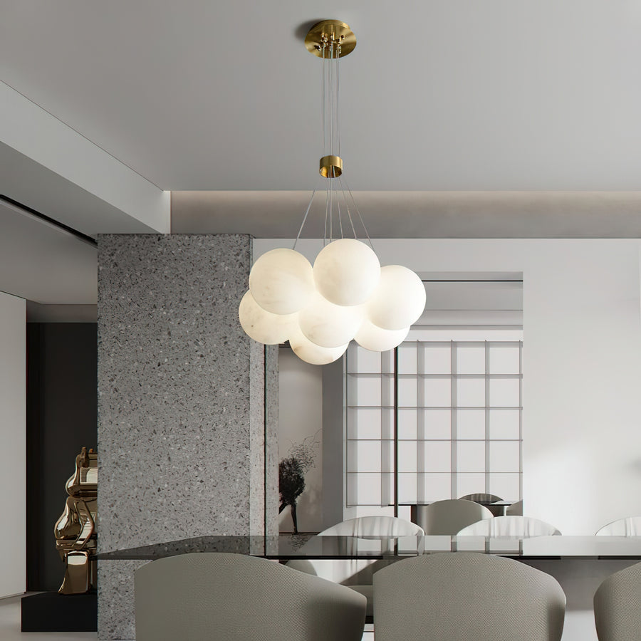 Alabaster Globe Clusters Chandeliers – detail 2