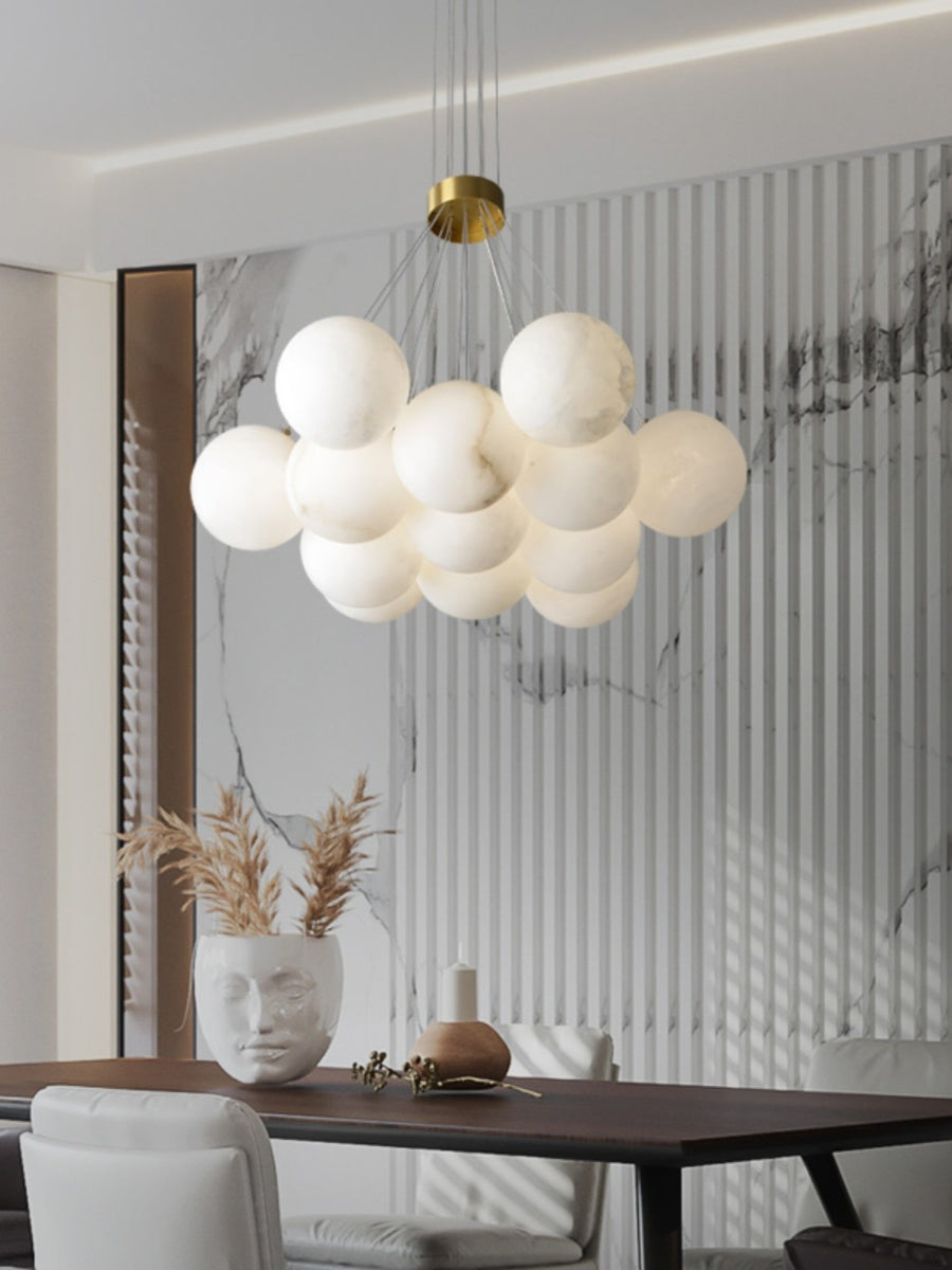 Alabaster Globe Clusters Chandeliers – detail 6