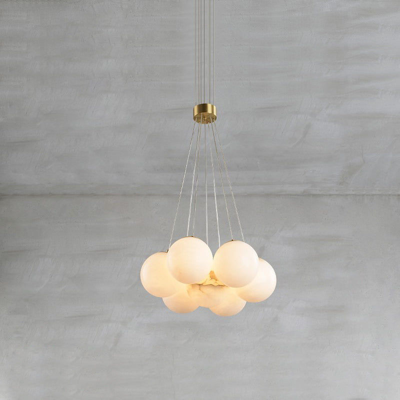 Alabaster Globe Clusters Chandeliers