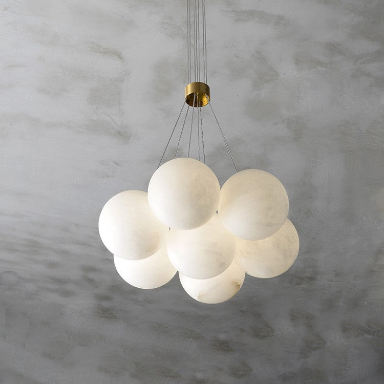 Alabaster Globe Clusters Chandeliers