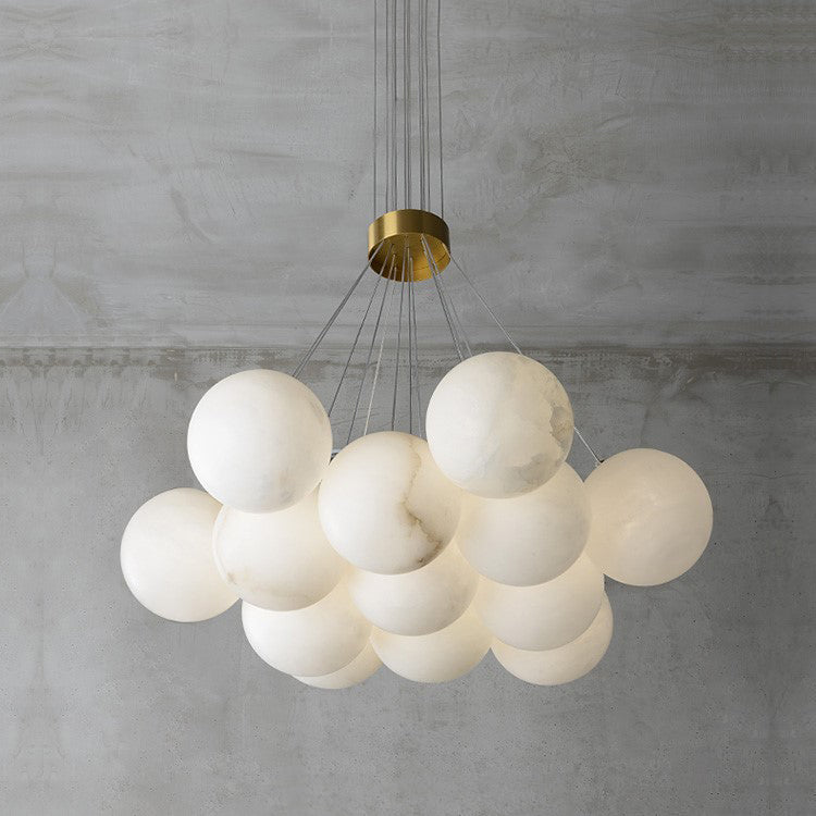 Alabaster Globe Clusters Chandeliers