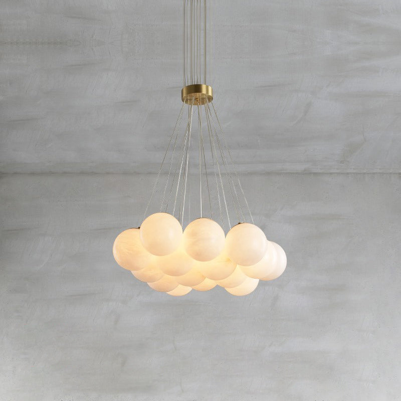 Alabaster Globe Clusters Chandeliers