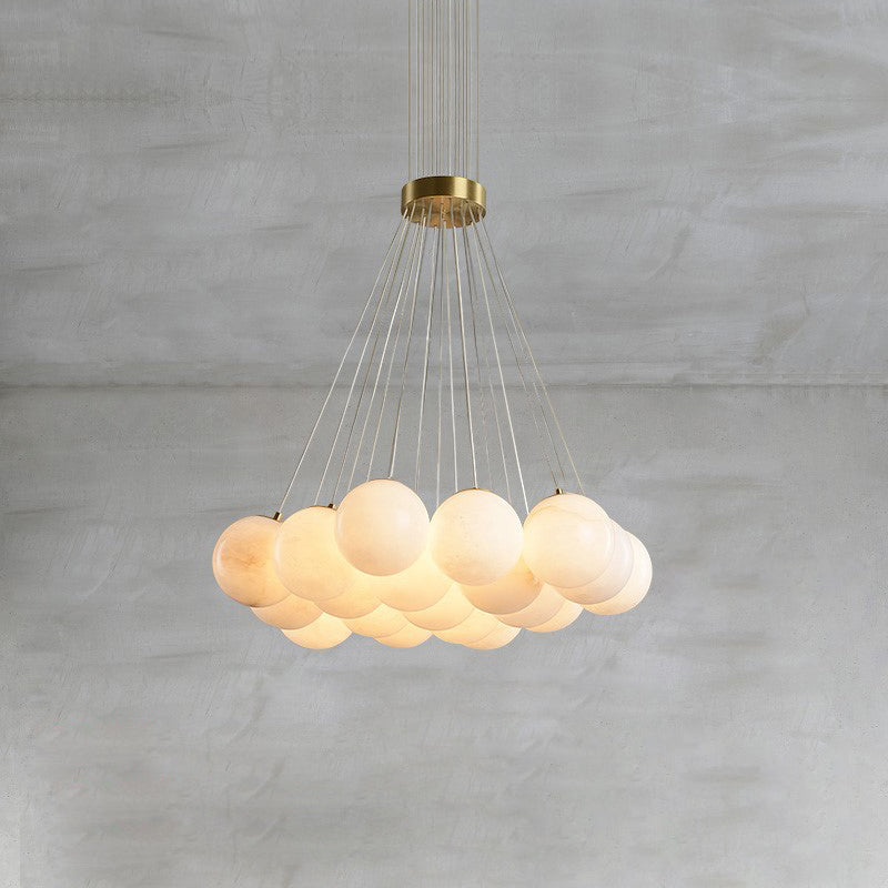 Alabaster Globe Clusters Chandeliers