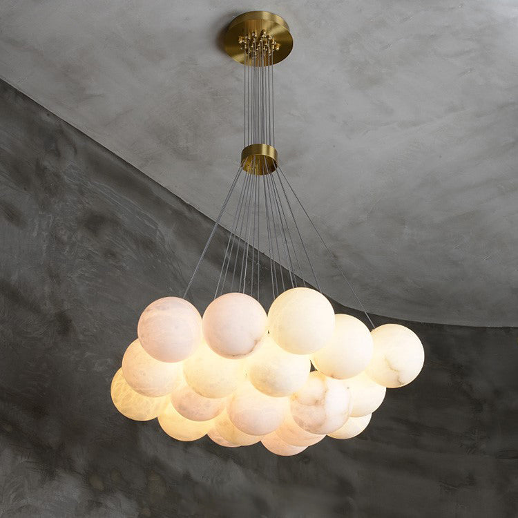 Alabaster Globe Clusters Chandeliers