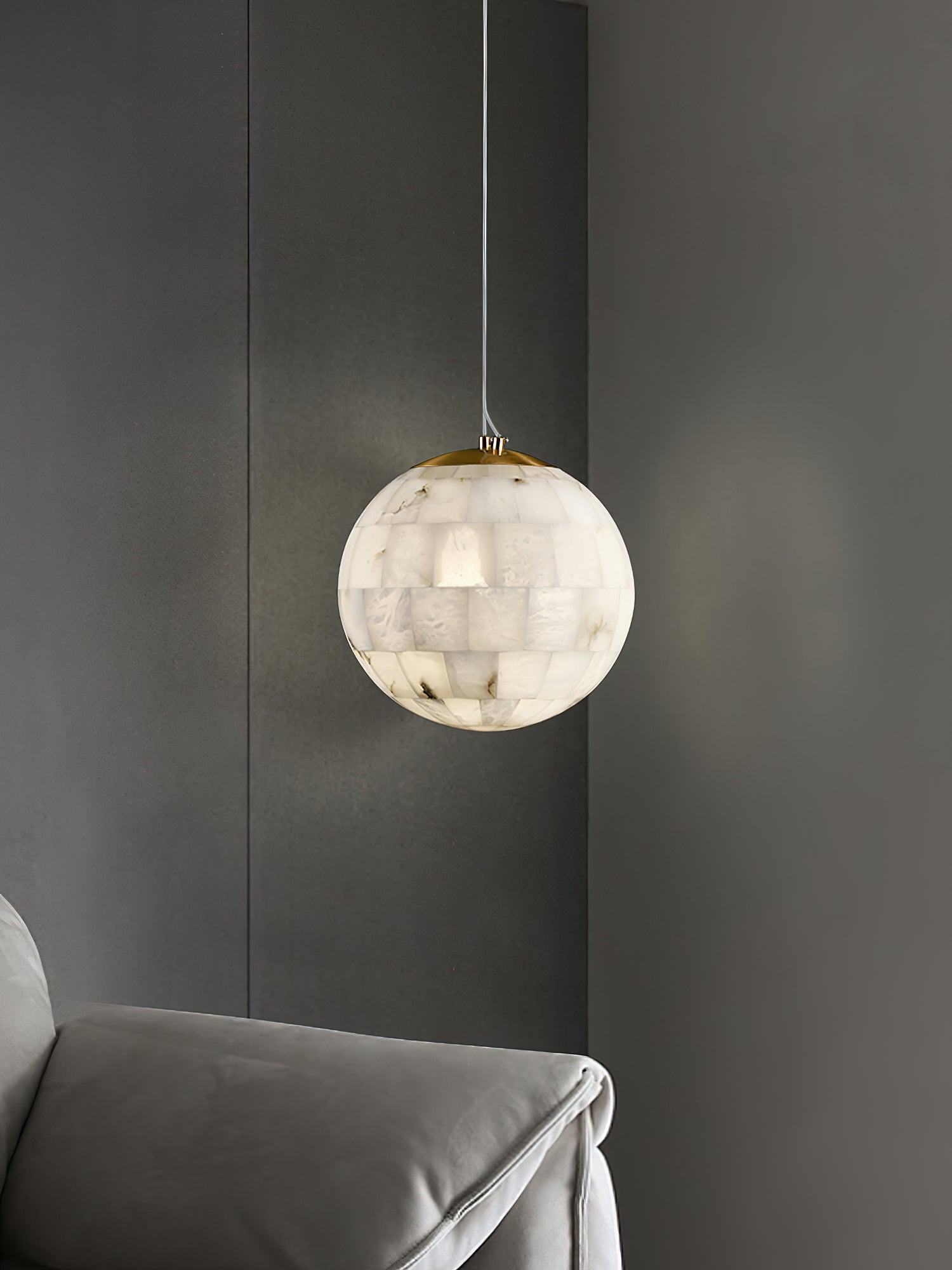 Alabaster Globe Pendant Lamp