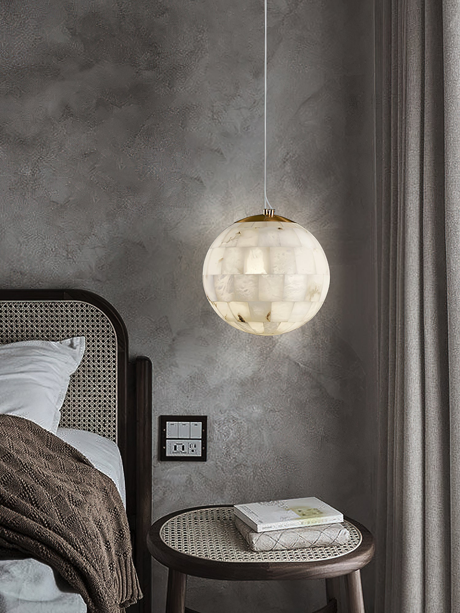 Alabaster Globe Pendant Lamp