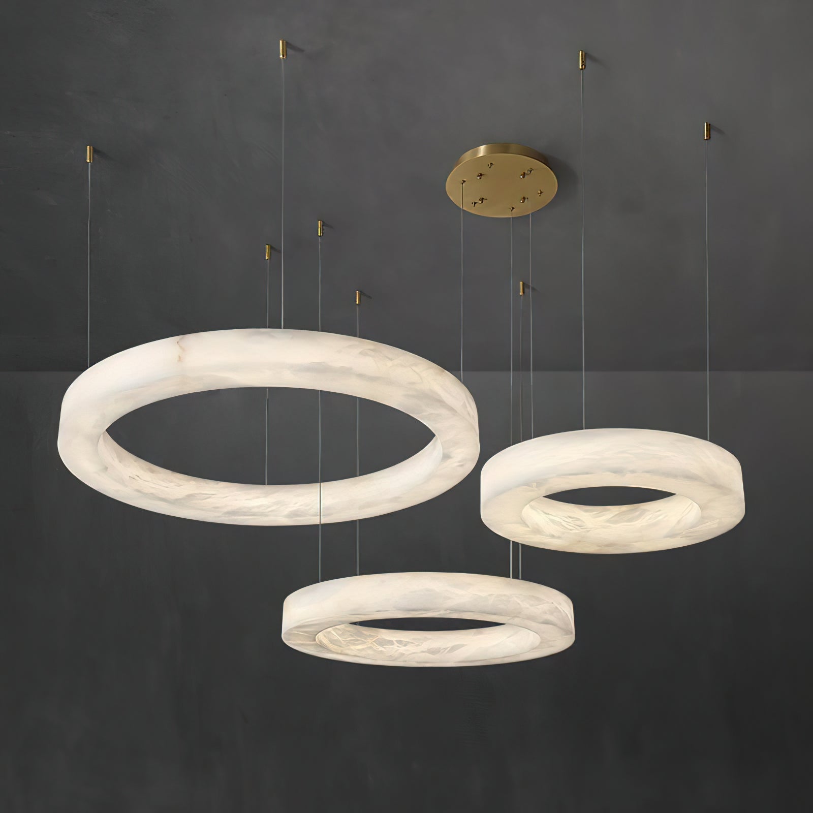 Alabaster Ring Chandeliers