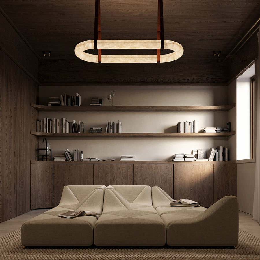 Alabaster Oval Suspension – detail 2