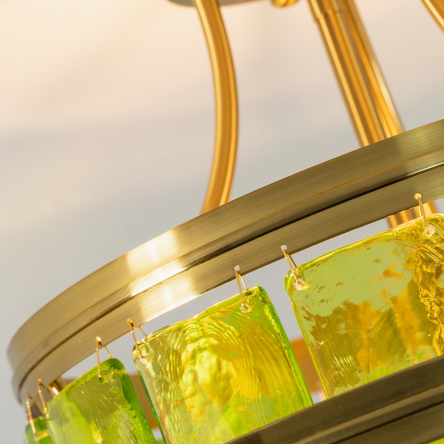 Aria Green Glass Flush Mount