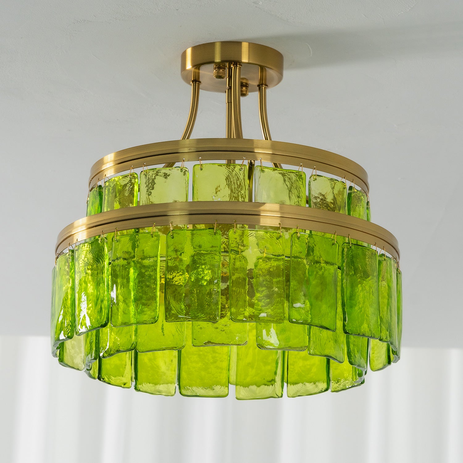 Aria Green Glass Flush Mount