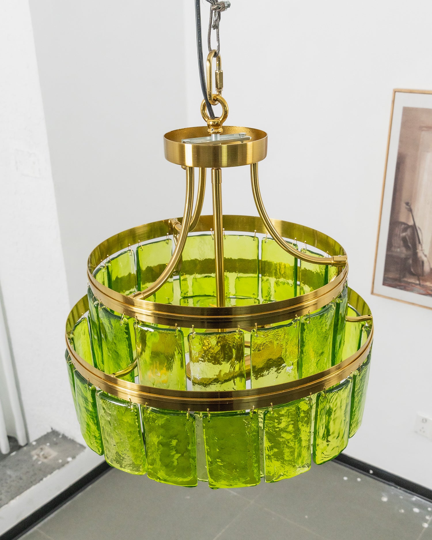 Aria Green Glass Flush Mount