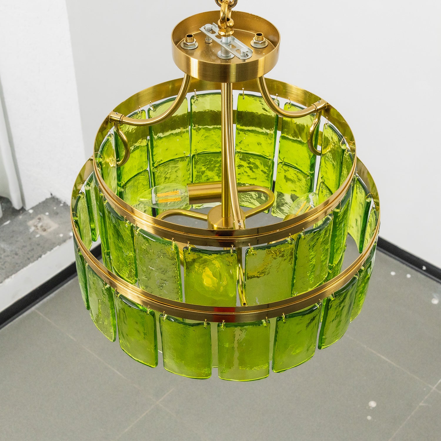 Aria Green Glass Flush Mount