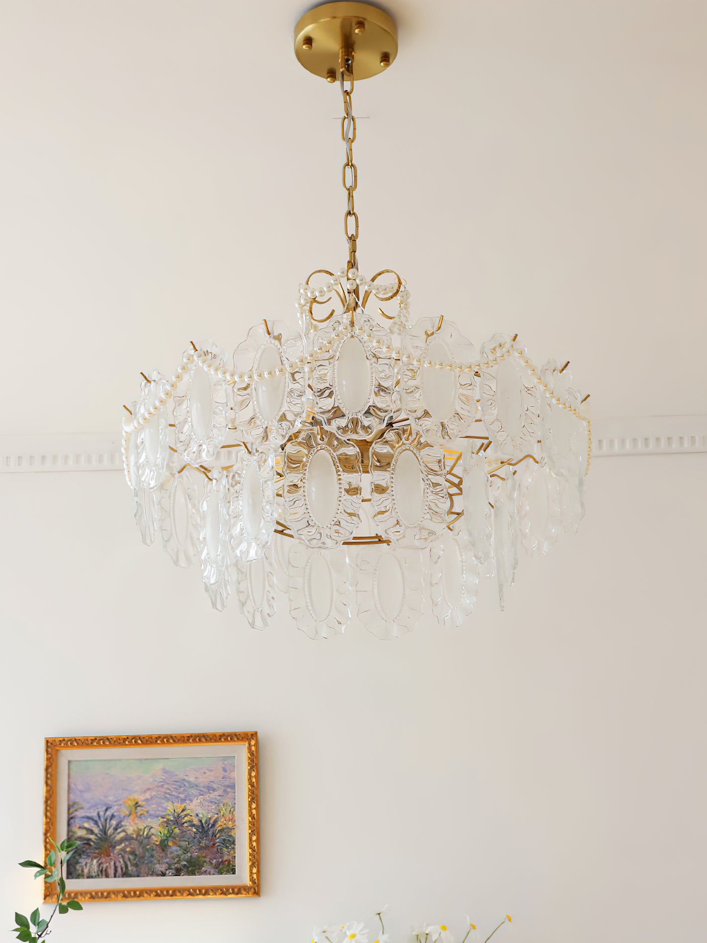 Aura Wave Pearl Chandelier