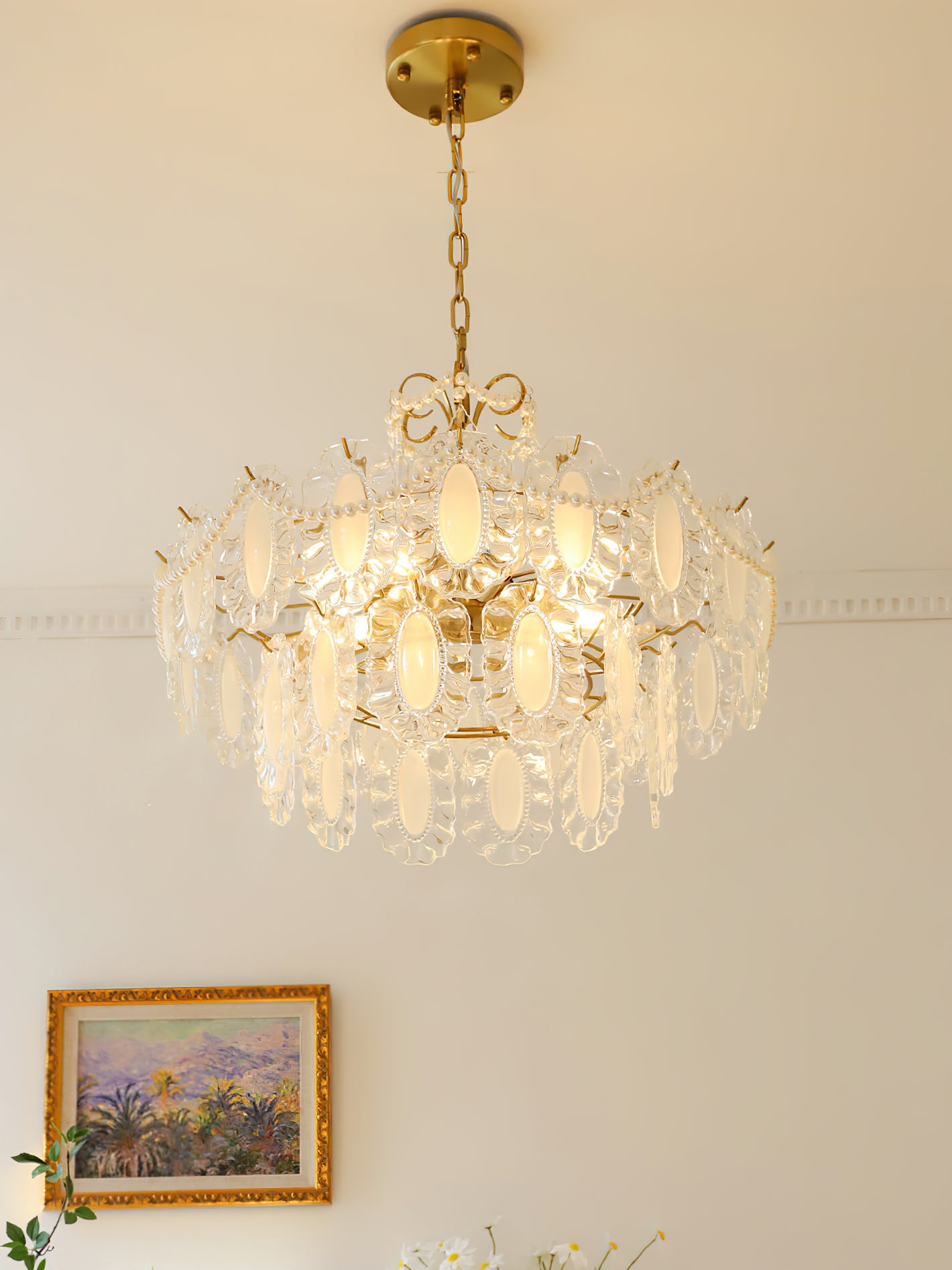 Aura Wave Pearl Chandelier