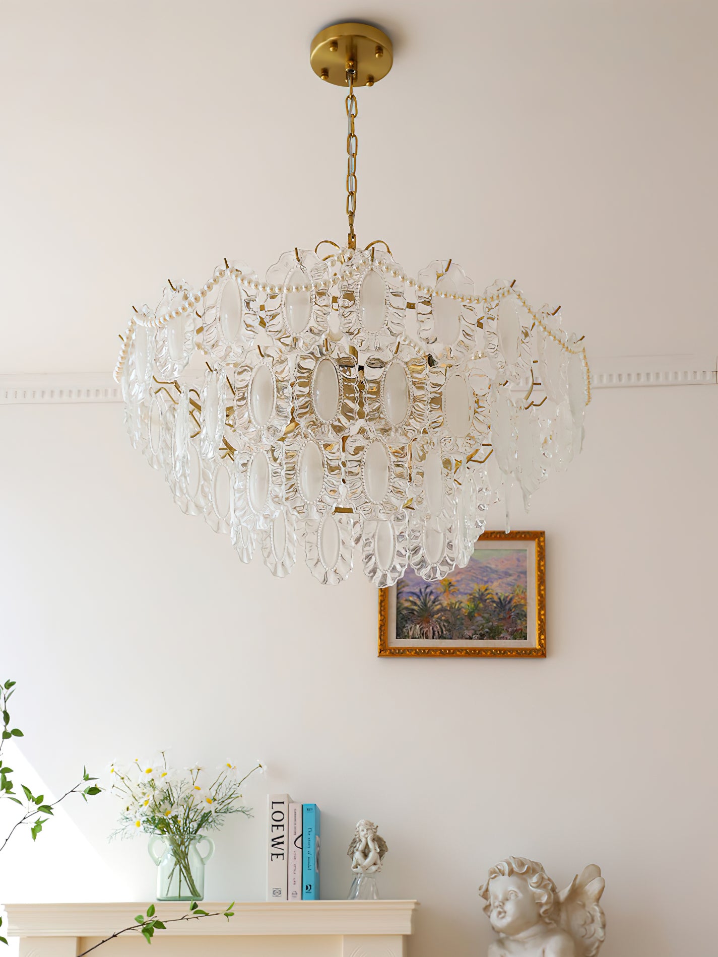 Aura Wave Pearl Chandelier