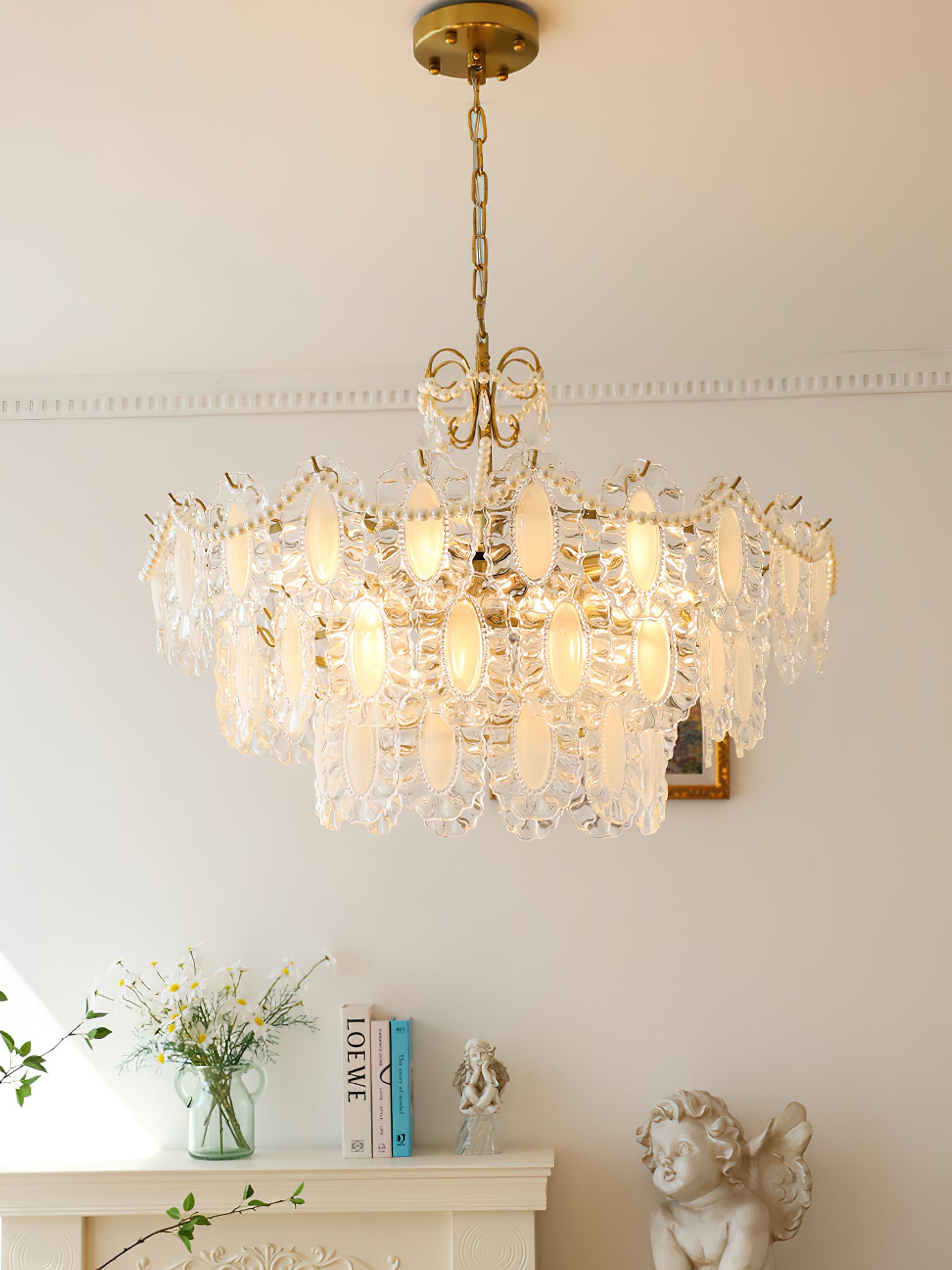 Aura Wave Pearl Chandelier
