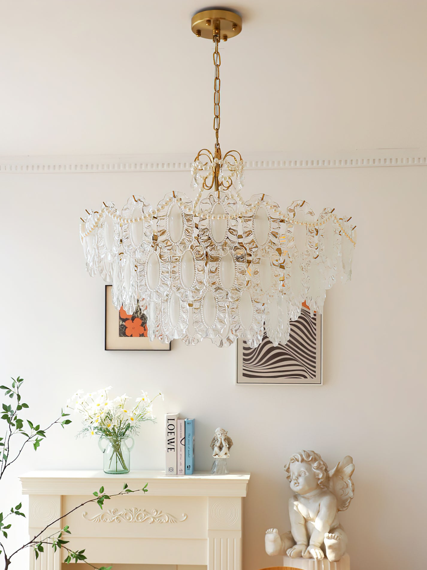 Aura Wave Pearl Chandelier