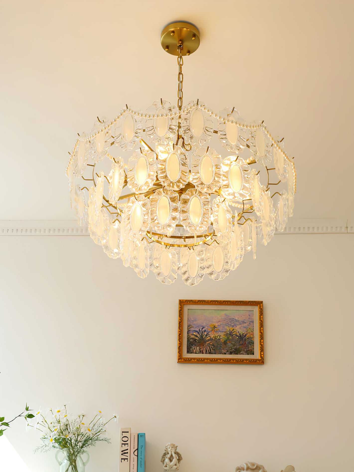 Aura Wave Pearl Chandelier