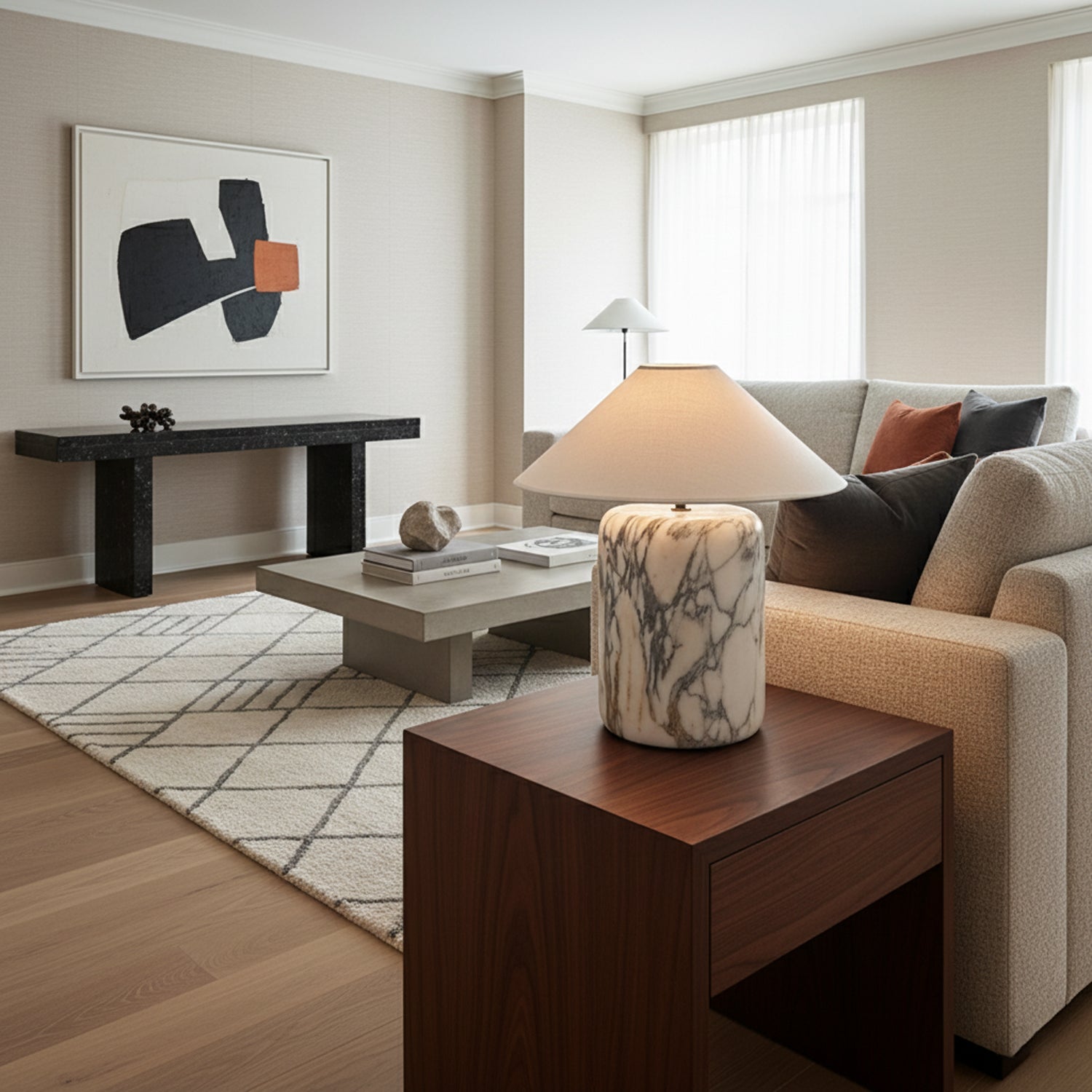 Block Marble Table Lamp