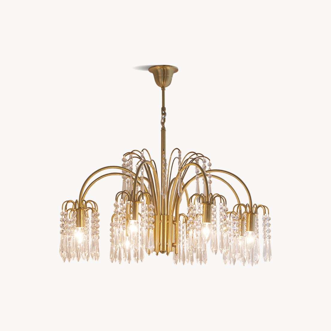 Brass Candle Crystal Chandelier