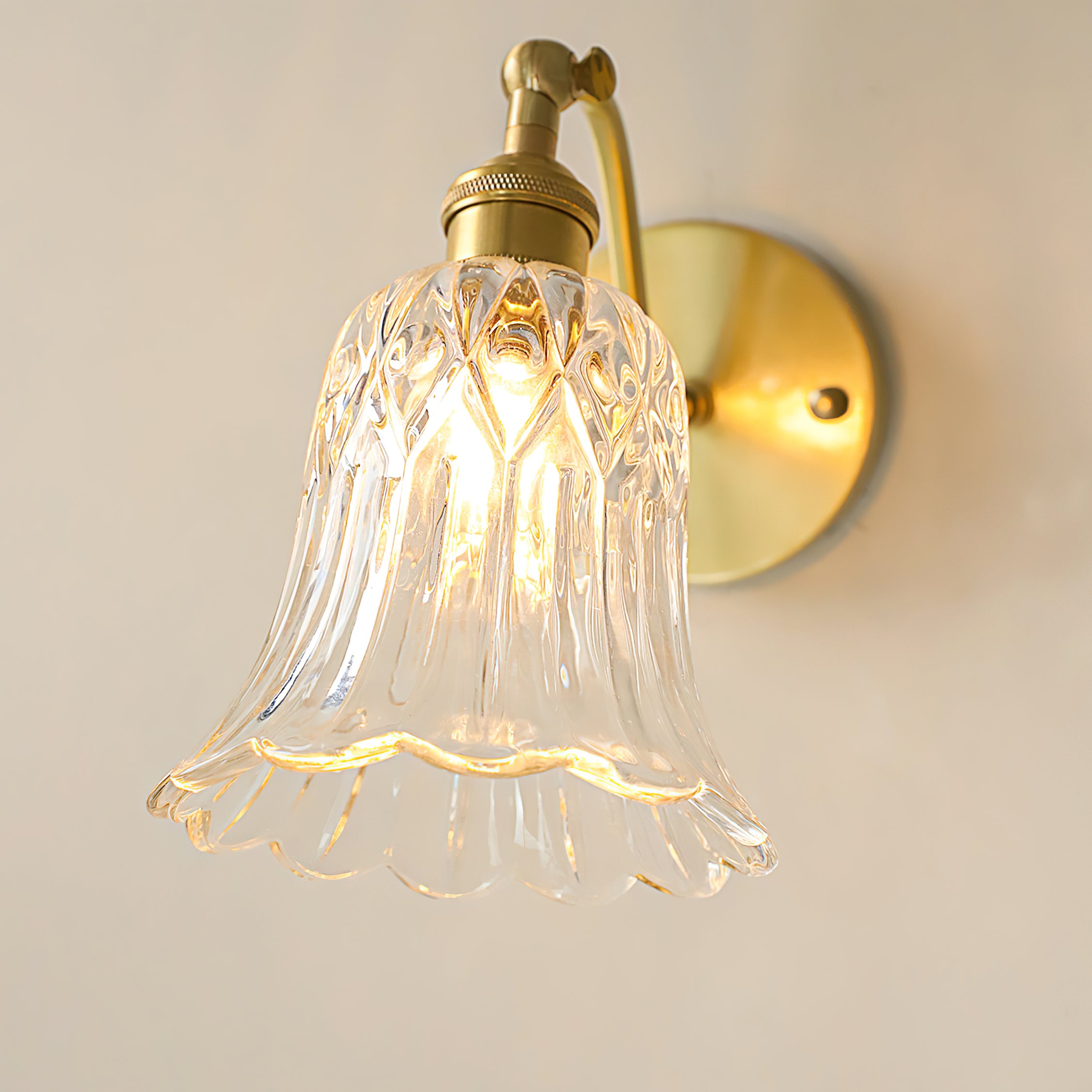 Brass Carved Wall Sconce