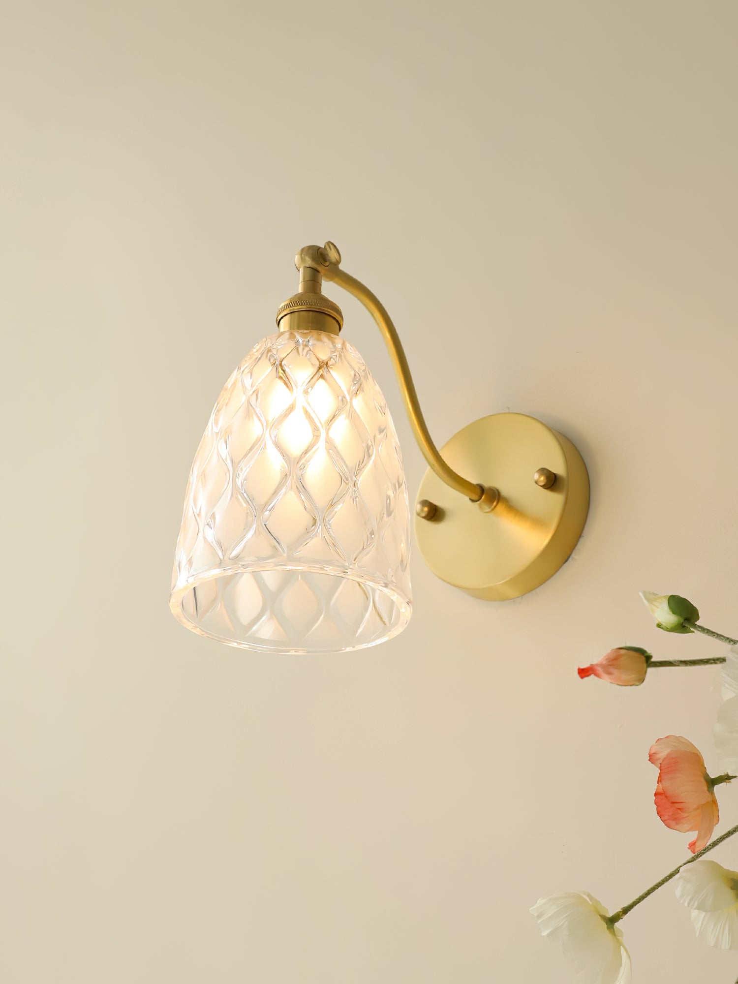 Brass Carved Wall Sconce