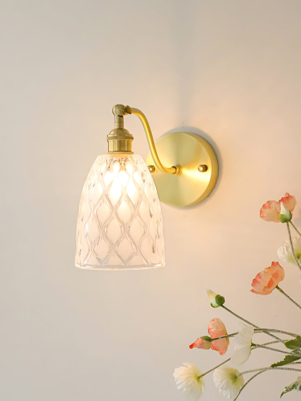 Brass Carved Wall Sconce
