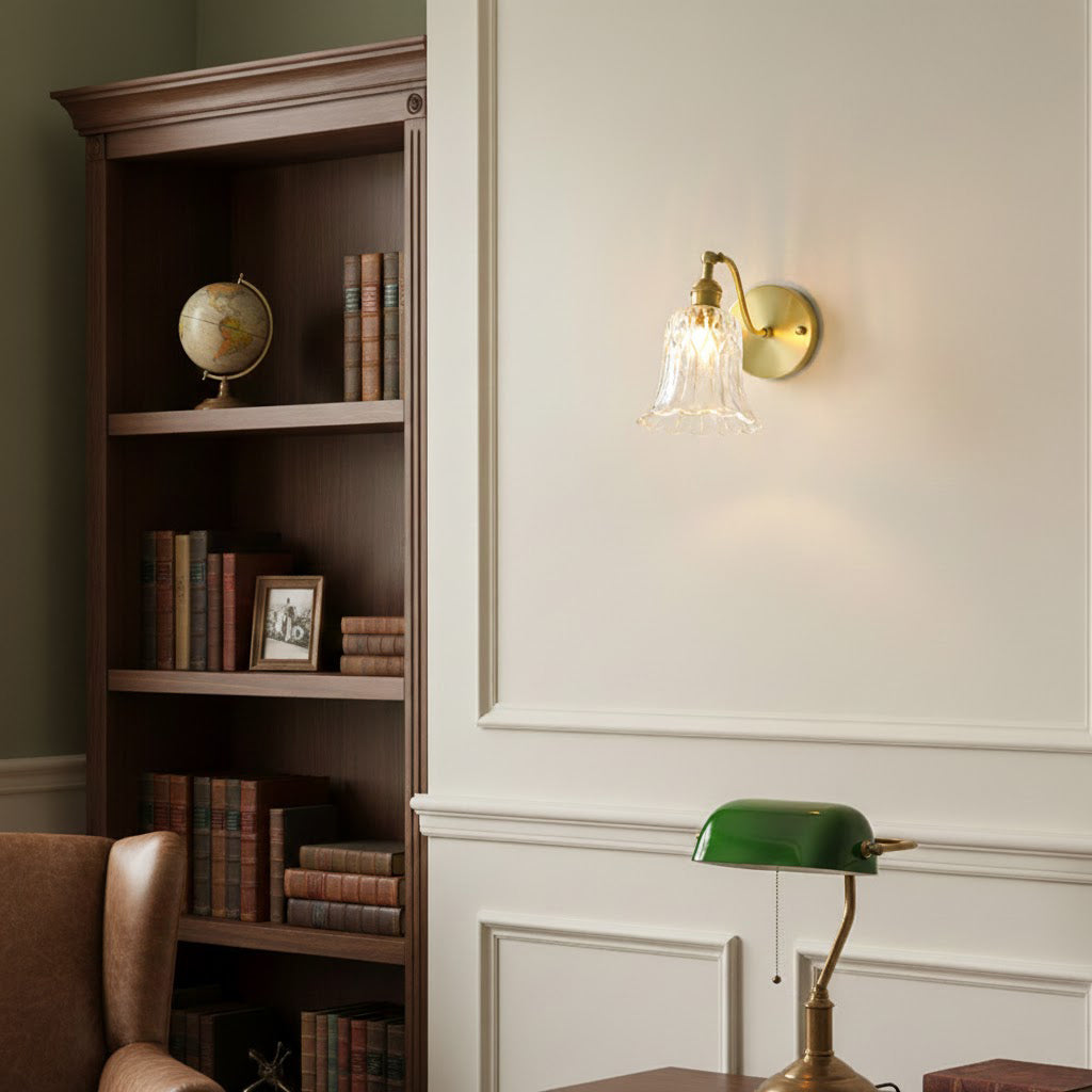Brass Carved Wall Sconce