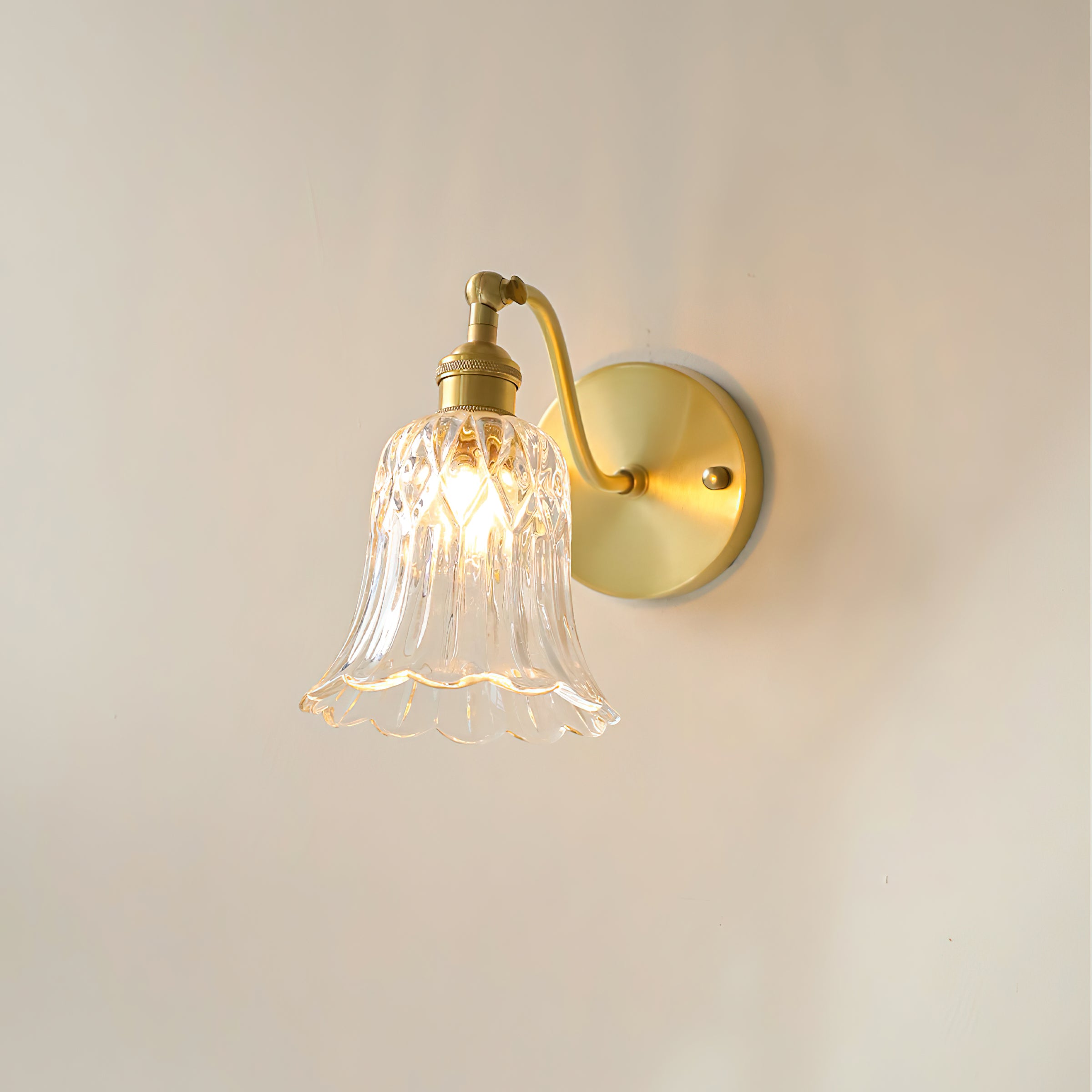 Brass Carved Wall Sconce
