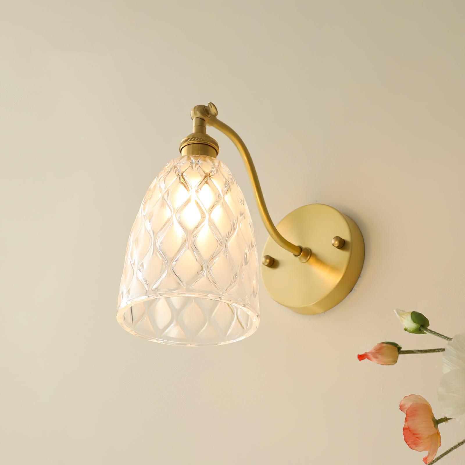 Brass Carved Wall Sconce