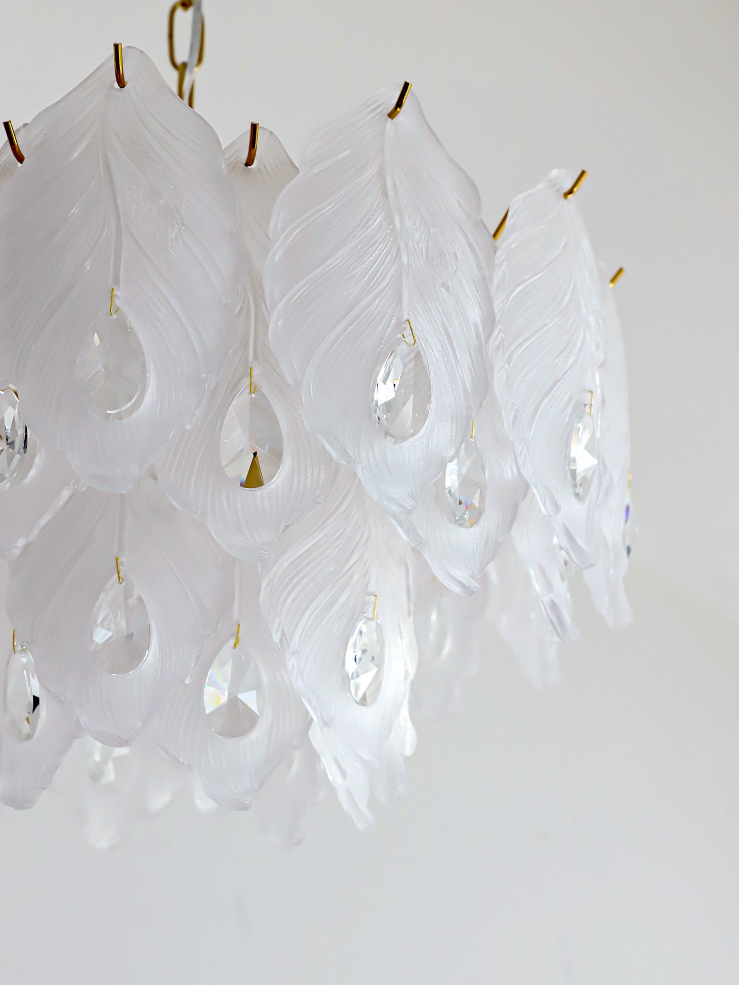 Carved Feather Chandelier