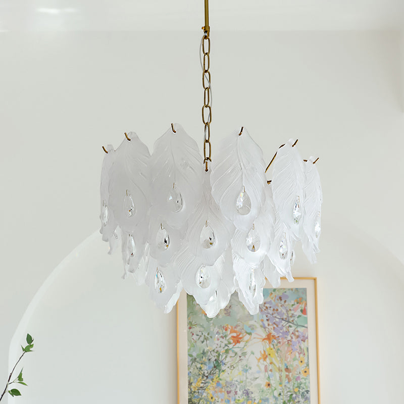 Carved Feather Chandelier