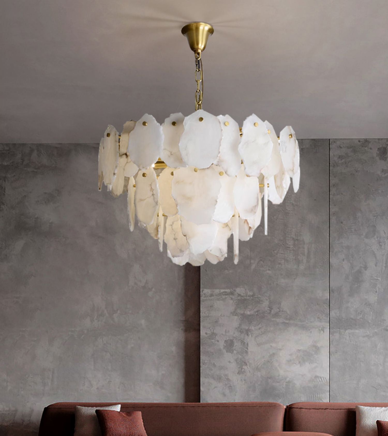 Crescent Alabaster Chandeliers