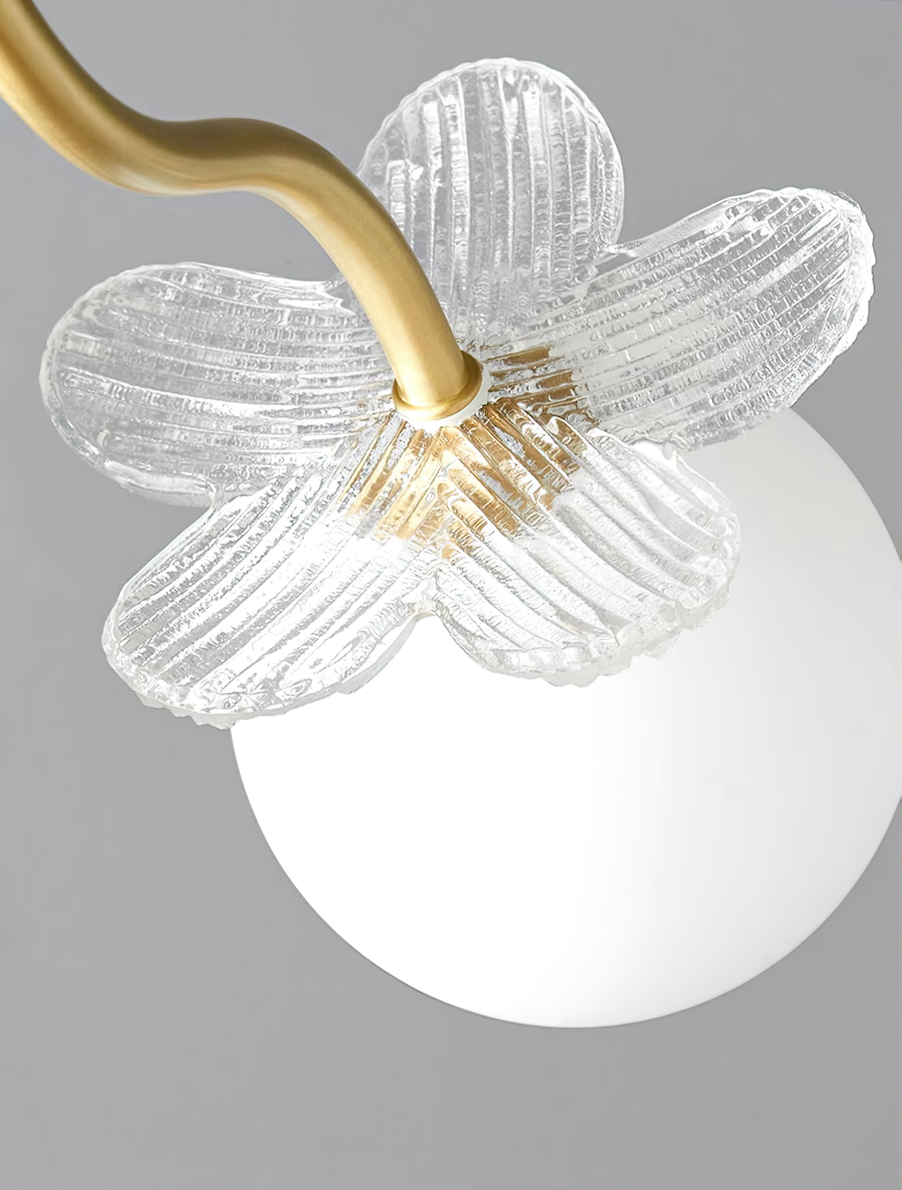 Floral Glass Semi Flush Ceiling Light