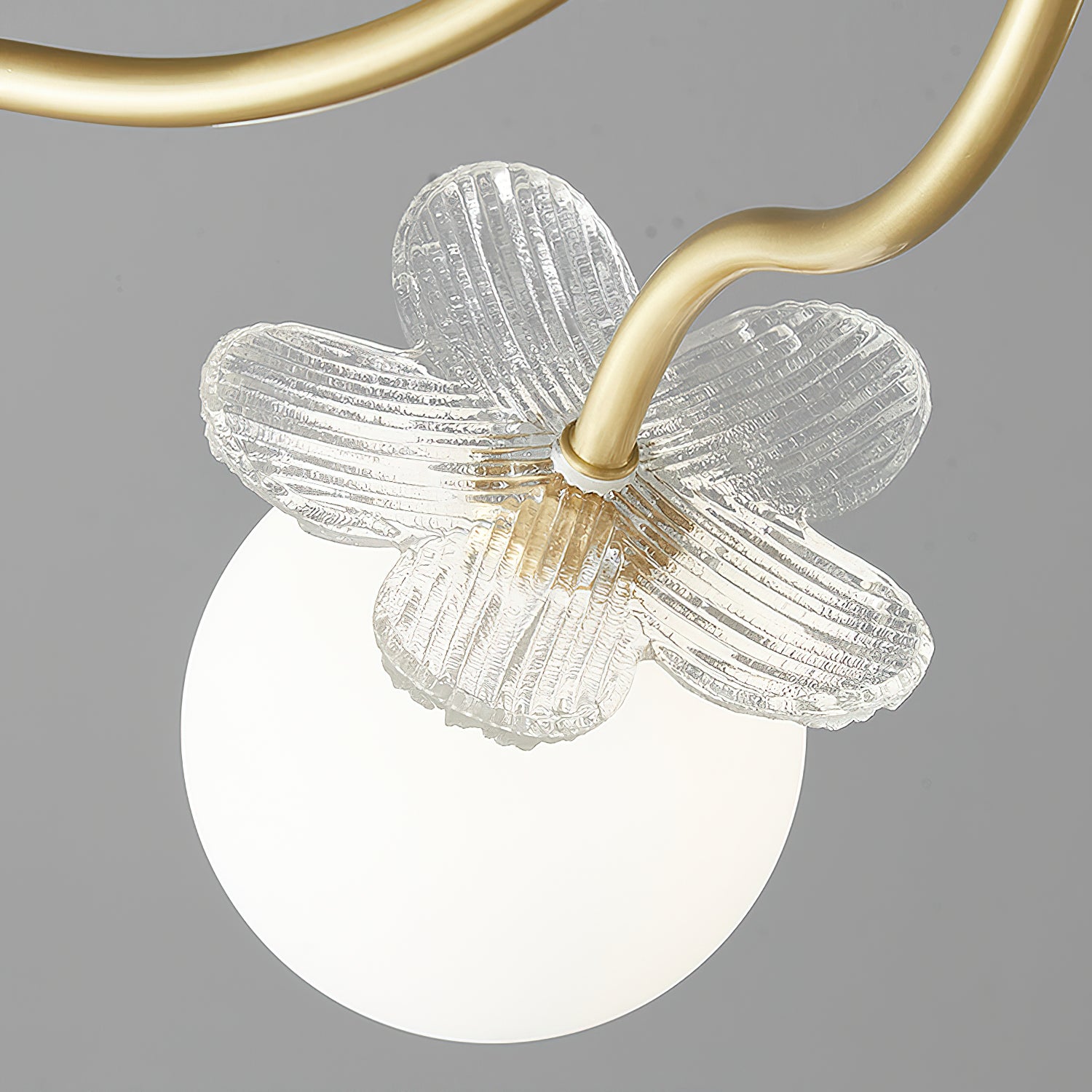 Floral Glass Semi Flush Ceiling Light