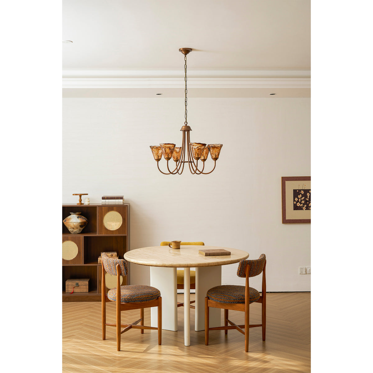 Franklin Amber Chandelier